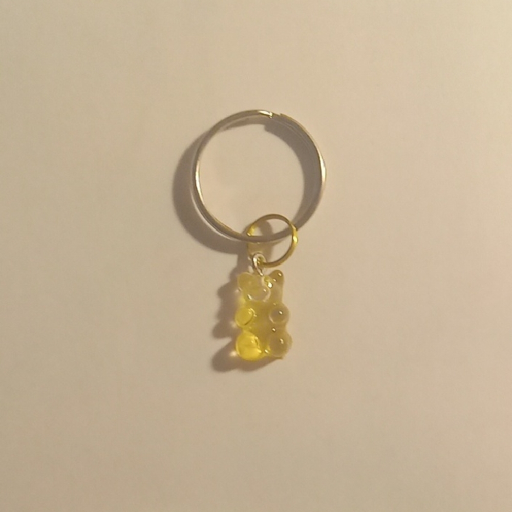 Yellow Gummy Bear Charm Keychain